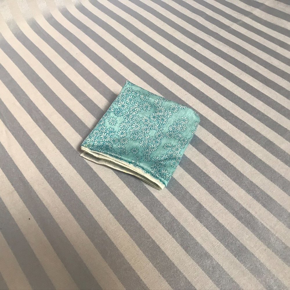 Light Blue Flower Scarf - Made in Japan